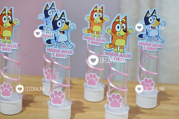 Lembrancinha Bluey e Bingo Tubete Bluey e Bingo