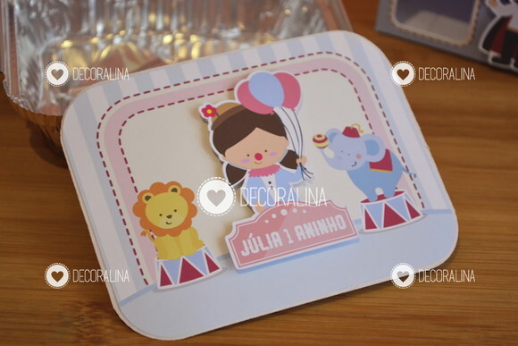 Lembrancinha Circo Cute Marmitinha Circo Menina Rosa