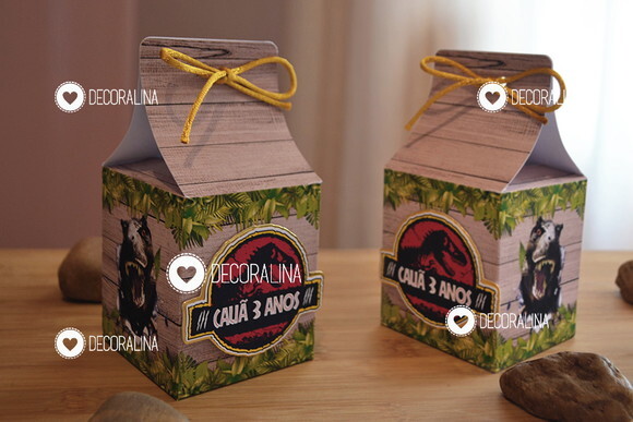 Lembrancinha Dinossauro Jurassic Caixinha Milk Dinossauro