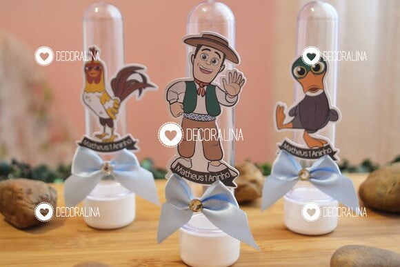 Lembrancinha Fazenda do Zenon Tubete Fazendinha Zenon