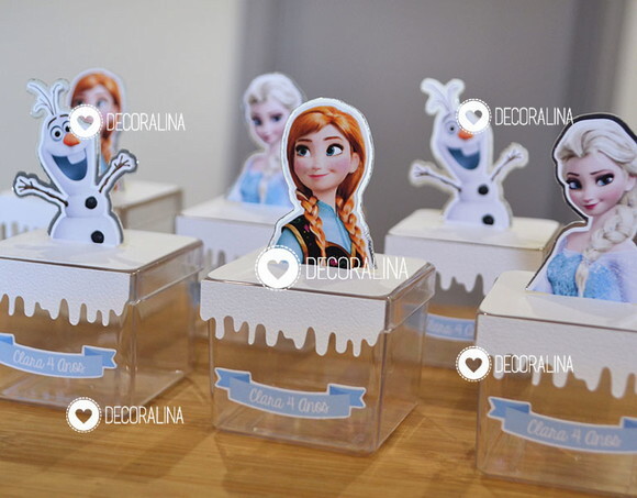 Lembrancinha Frozen Caixinha Acrílica Frozen Elsa Anna