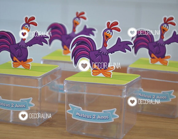 Lembrancinha Galinha Pintadinha Caixinha Acrílica Galinha