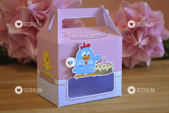 Lembrancinha Galinha Pintadinha Caixinha Alça Vitrine Galinh