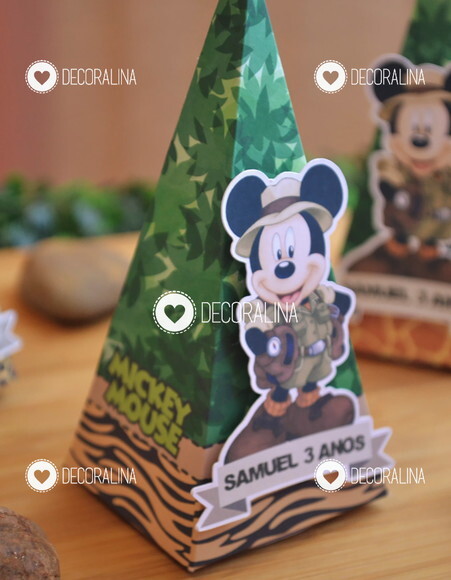 Lembrancinha Mickey Safari Cone Vertical Mickey Safari