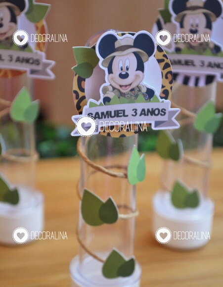 Lembrancinha Mickey Safari Tubete Mickey Safari Personalizado