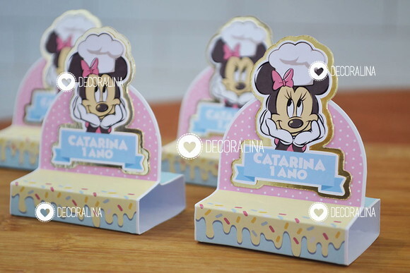 Lembrancinha Minnie Confeiteira Confeitaria Porta Bis Minnie
