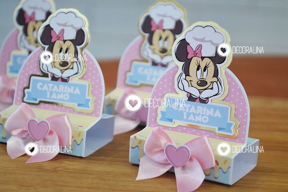 Lembrancinha Minnie Confeiteira Porta Bis Confeitaria Minnie