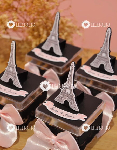 Lembrancinha Paris Caixinha Acrílica Paris Luxo Popup