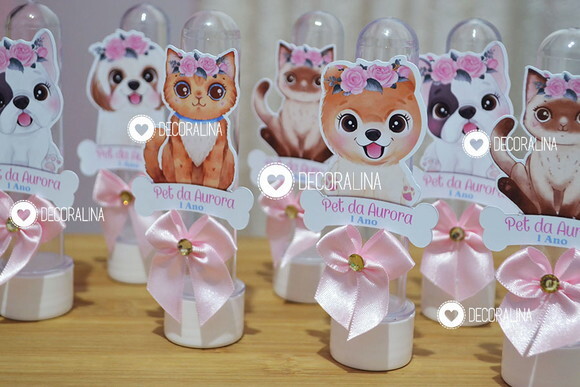 Lembrancinha Pet Shop Cachorrinho Gatinho Tubete Pet Shop