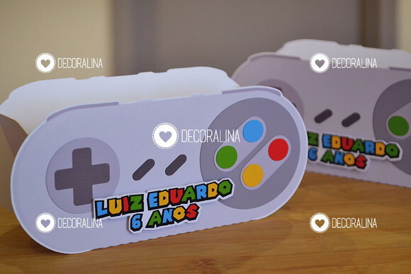 Lembrancinha Super Mario Caixinha Controle Super Nintendo
