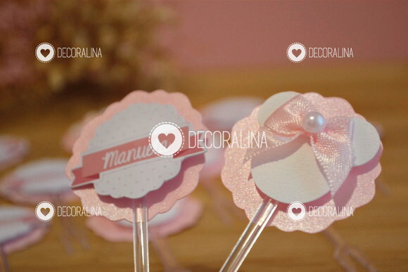 Topper Minnie Rosa Luxo para Docinho Topper para Doce