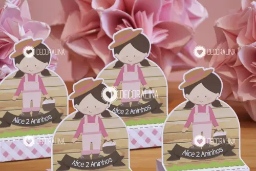 Lembrancinha Fazendinha Rosa Porta Bis Duplo Fazendinha Menina Rosa