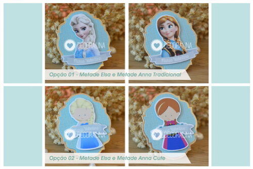 Lembrancinha Frozen Luxo Baleirinho Frozen Luxo Elsa Anna