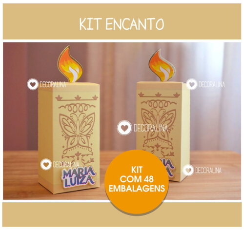 Kit Festa Encanto Lembrancinha Encanto Vela Encanto Caixinha 48 unidades