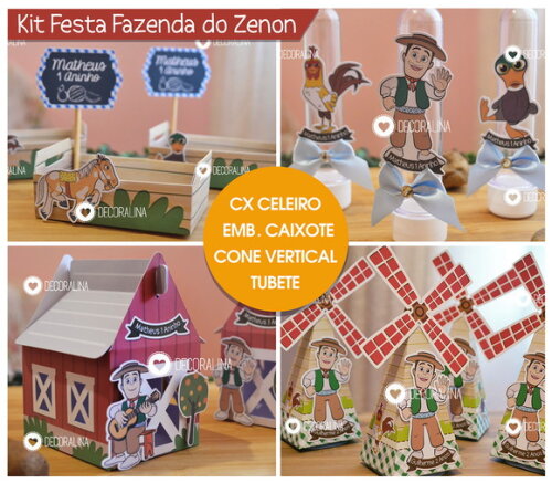 Kit Festa Fazenda do Zenon Lembrancinha Fazenda do Zenon