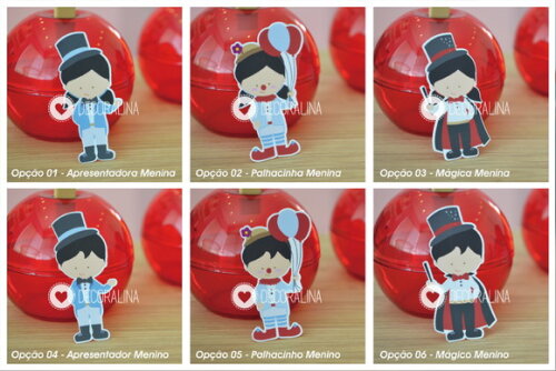 Lembrancinha Circo Cute Caixinha Circo Alça Vitrine