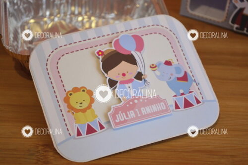 Lembrancinha Circo Cute Marmitinha Circo Menina Rosa