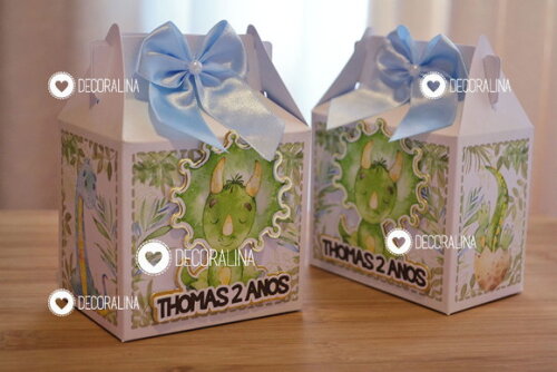 Lembrancinha Dinossauro Aquarela Caixinha Milk Dinossauro Baby
