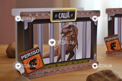 Lembrancinha Dinossauro Jurassic Caixinha Jaula Dinossauro