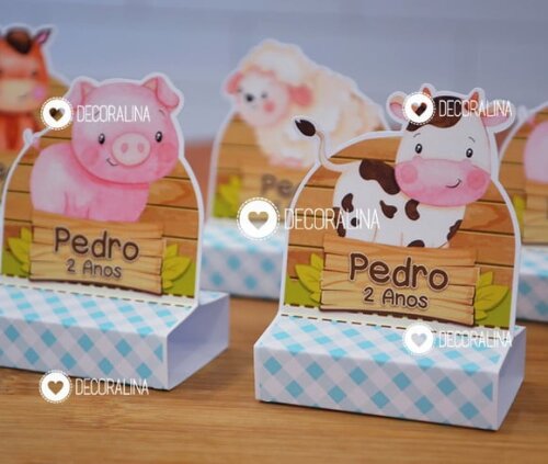 Lembrancinha Fazendinha Aquarela Porta Bis Duplo Fazendinha Fazenda