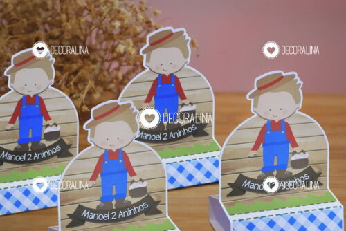 Lembrancinha Fazendinha Porta Bis Duplo Fazendinha Menino