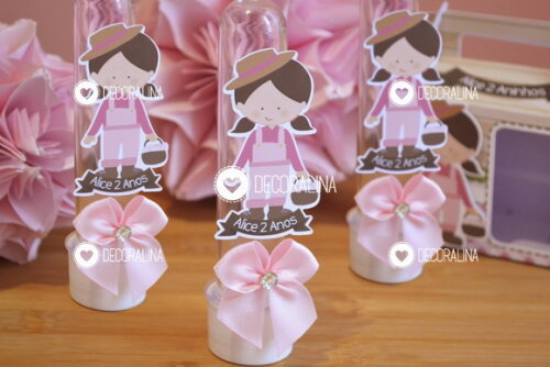 Lembrancinha Fazendinha Rosa Tubete Fazendinha Menina Cute