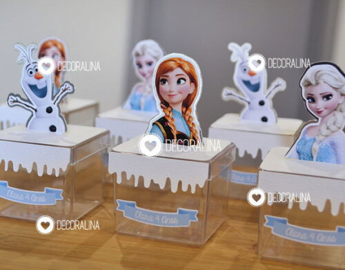 Lembrancinha Frozen Caixinha Acrílica Frozen Elsa Anna