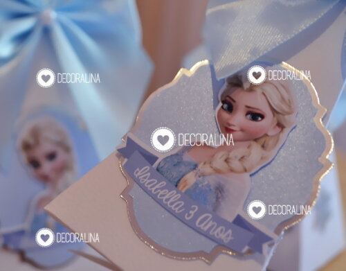 Lembrancinha Frozen Luxo Cone Frozen Cone Vertical