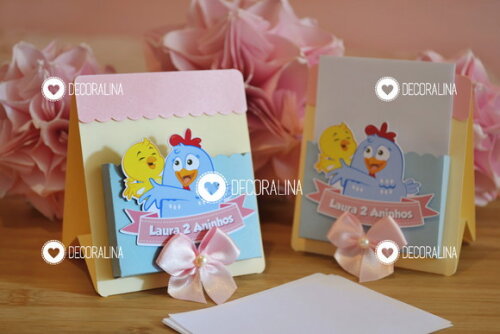 Lembrancinha Galinha Pintadinha Porta Bloco Galinha Rosa