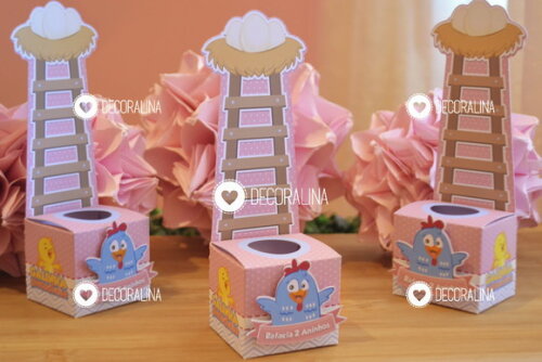 Lembrancinha Galinha Pintadinha Porta Tubete Galinha Rosa