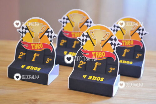 Lembrancinha Hot Wheels Porta Bis Hot Wheels Corrida Troféu