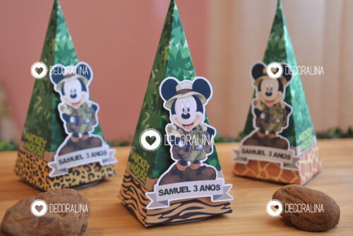 Lembrancinha Mickey Safari Cone Vertical Mickey Safari