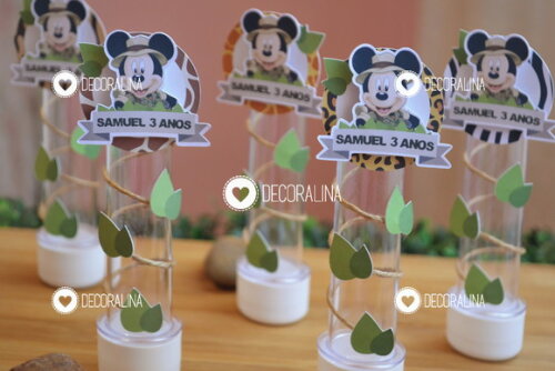 Lembrancinha Mickey Safari Tubete Mickey Safari Personalizado