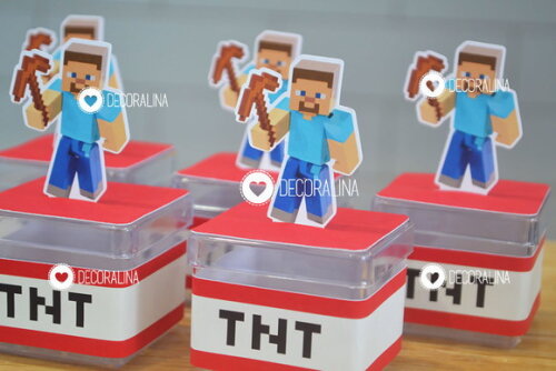 Lembrancinha Minecraft Caixinha Acrílica Minecraft m