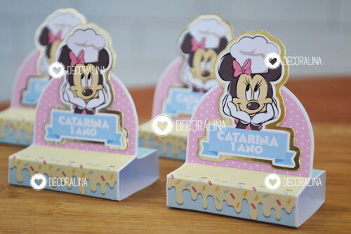 Lembrancinha Minnie Confeiteira Confeitaria Porta Bis Minnie