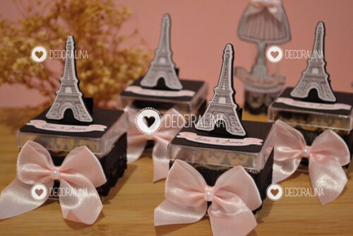Lembrancinha Paris Caixinha Acrílica Paris Luxo Popup