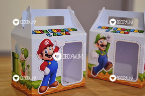 Lembrancinha Super Mario Caixinha Alça Vitrine Super Mario