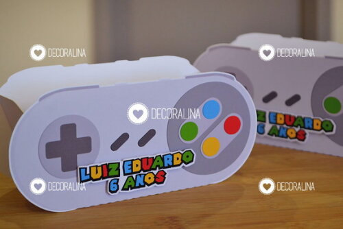 Lembrancinha Super Mario Caixinha Controle Super Nintendo