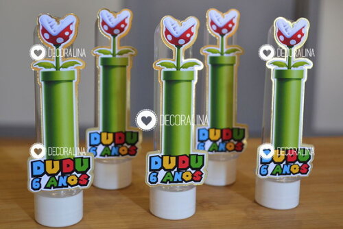 Lembrancinha Super Mario Tubete Super Mario Cano Planta