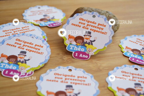 Tag Mundo Bita Aplique Mundo Bita Presença c/ Furo