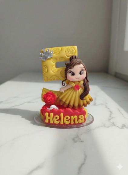 Vela de Biscuit Princesa Encantada Personalizada com Nome