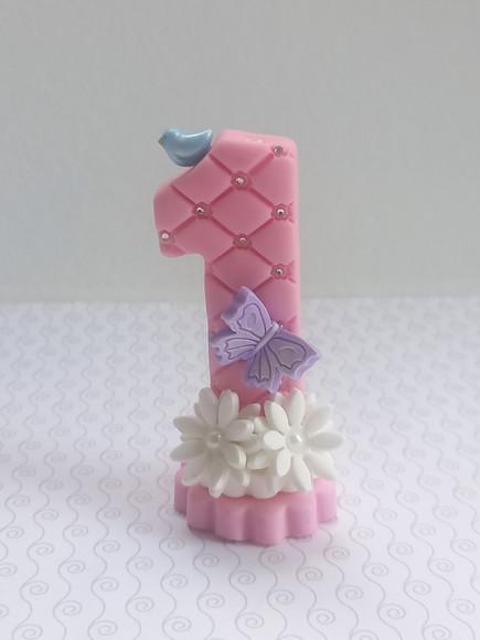 Vela de Biscuit Jardim Margaridas Pronta Entrega