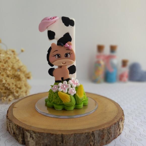Vela de Biscuit Fazendinha Menina