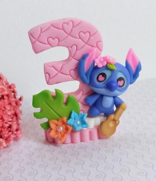 Vela de Biscuit do Stitch Pronta Entrega