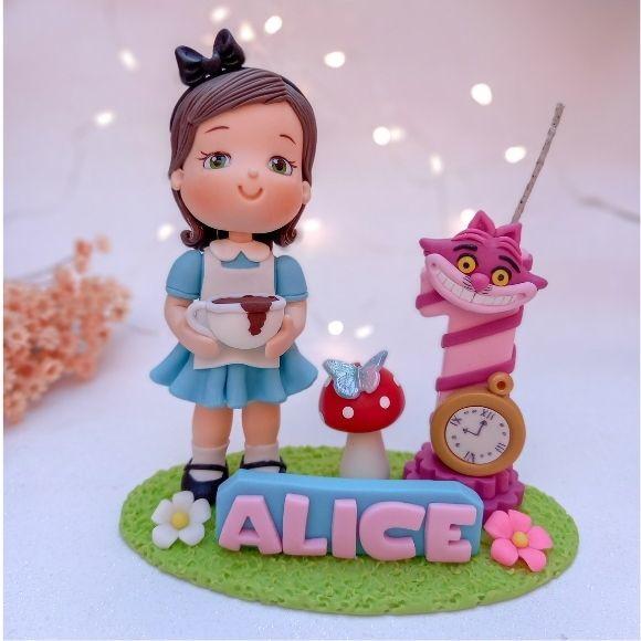 Vela Topo de Bolo Biscuit Alice