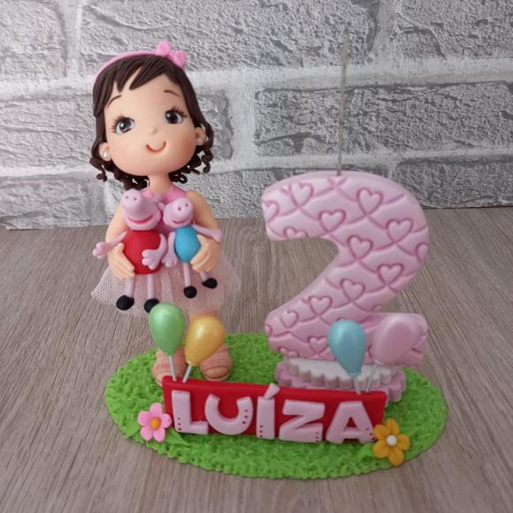 Enfeite de Bolo de Biscuit Pig Rosa