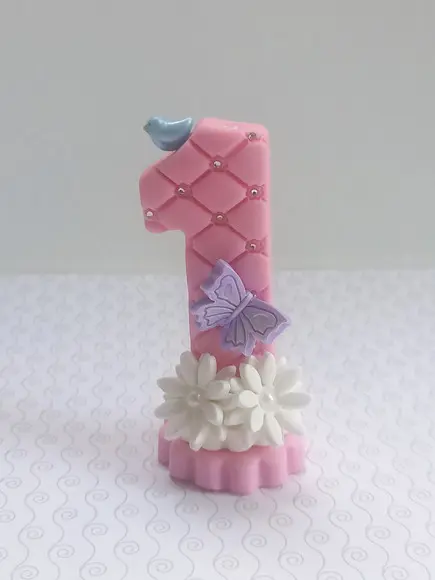 Vela de Biscuit Jardim Margaridas Pronta Entrega
