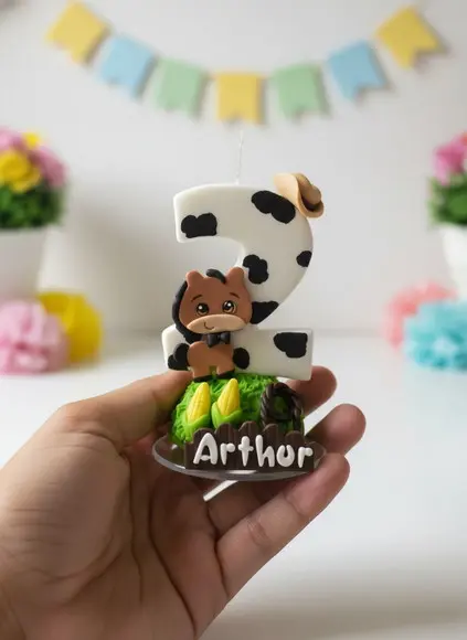 Vela de Biscuit Fazendinha Menino