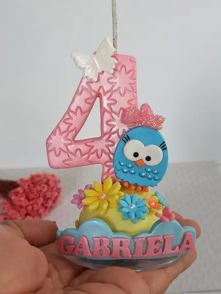 Vela de Biscuit Festa Galinha Pintadinha Pronta Entrega