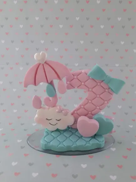 Vela de Biscuit Chuva de Amor 1